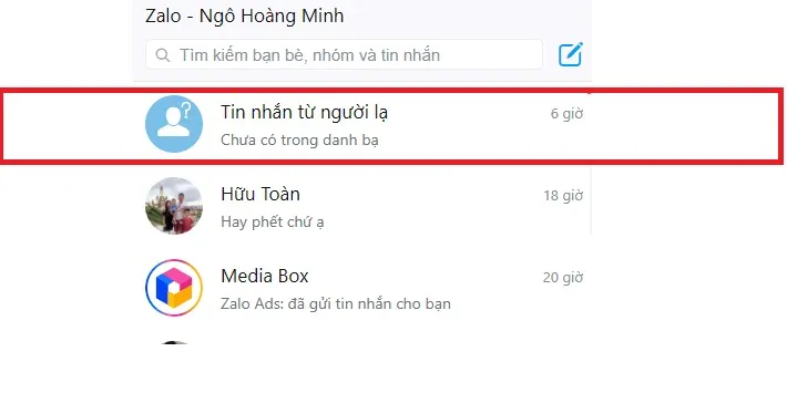 Hướng dẫn chặn tin nhắn người lạ trên Zalo