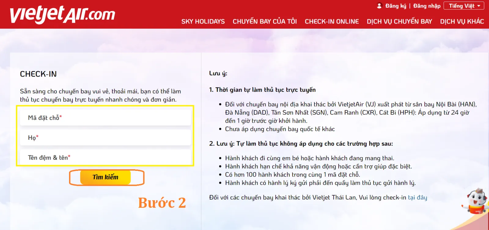 Hướng dẫn check in online Vietjet nhanh nhất