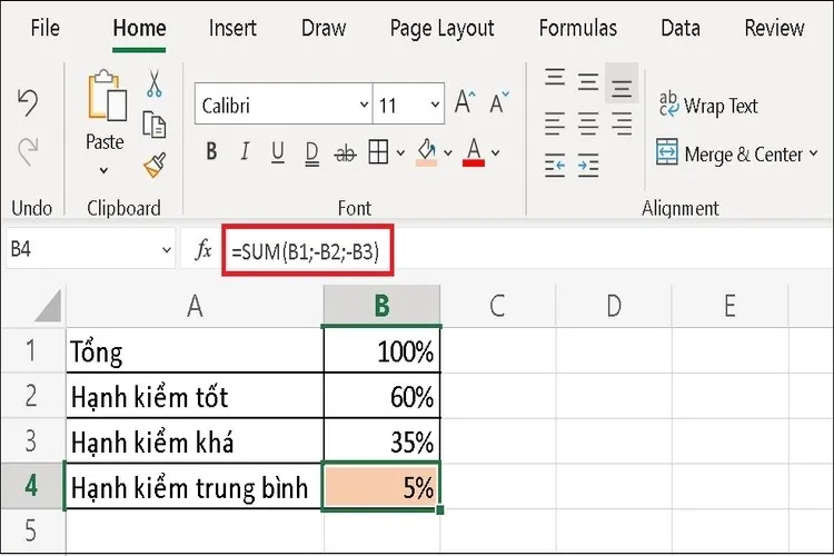 Hướng dẫn chi tiết các cách sử dụng phép trừ trong Excel và có ví dụ minh họa