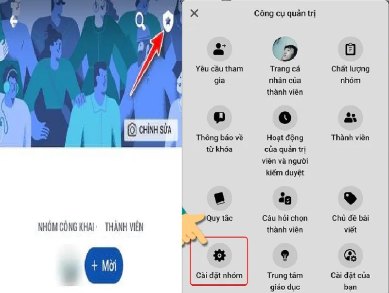 Nhấn chọn "Cài đặt nhóm".