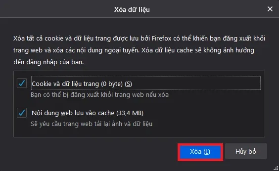 Hướng dẫn chi tiết cách xóa cache trên Firefox