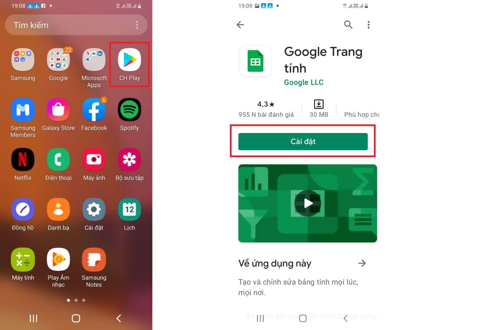 Hướng dẫn chi tiết sử dụng Google Trang tính trên điện thoại