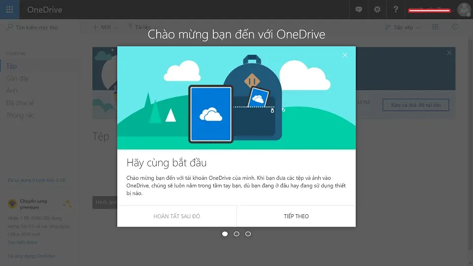 Hướng dẫn chi tiết tạo tài khoản onedrive