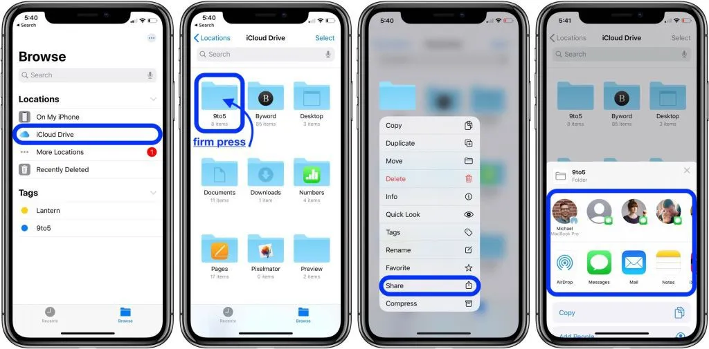 Hướng dẫn chia sẻ thư mục iCloud Drive trên iOS 13.4/iPadOS 13.4