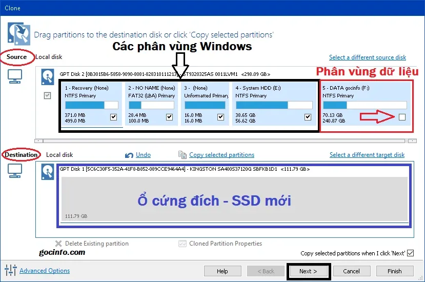 Hướng dẫn chuyển Windows bản quyền sang ổ cứng SSD mới