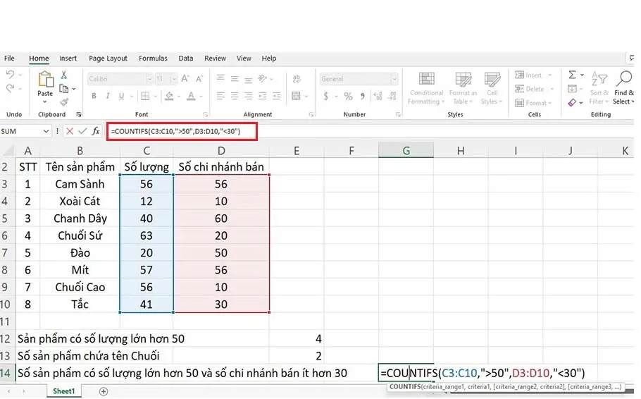 Hướng dẫn cụ thể hàm COUNTIF và hàm COUNTIFS trong Excel mới nhất 2023