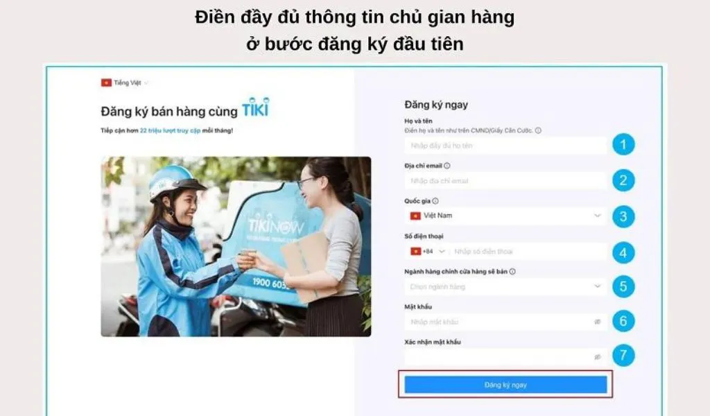 Hướng dẫn đăng ký Tiki bán hàng cụ thể cho người mới bắt đầu đơn giản, nhanh chóng