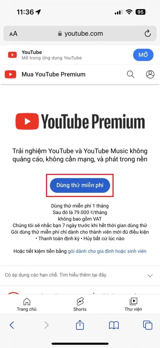 Hướng dẫn đăng ký YouTube Premium tại Việt Nam trên máy tính, Android và iOS