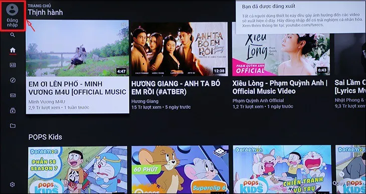 Hướng dẫn đăng nhập Youtube trên tivi xem video thỏa thích