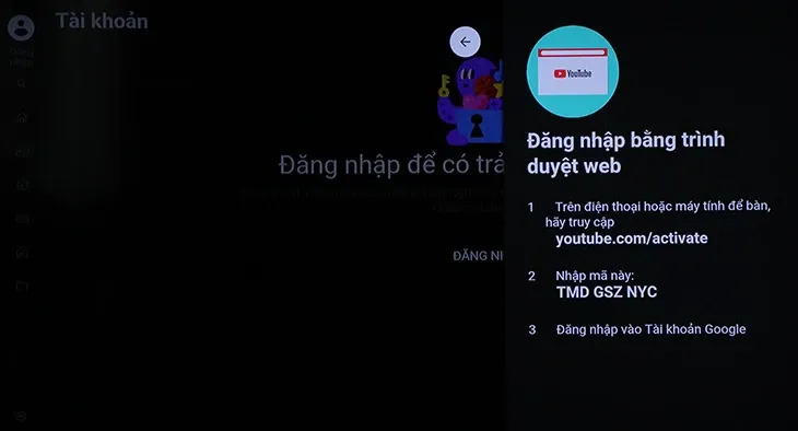 Hướng dẫn đăng nhập Youtube trên tivi xem video thỏa thích