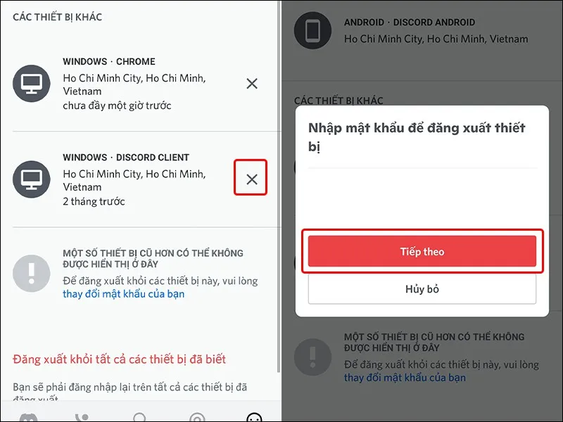 Hướng dẫn đăng xuất tài khoản Discord trên các thiết bị đã truy cập