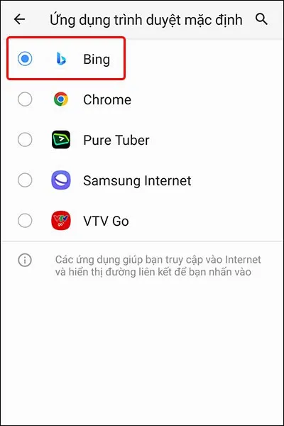 Hướng dẫn đặt Microsoft Bing làm trình duyệt mặc định trên điện thoại vô cùng đơn giản