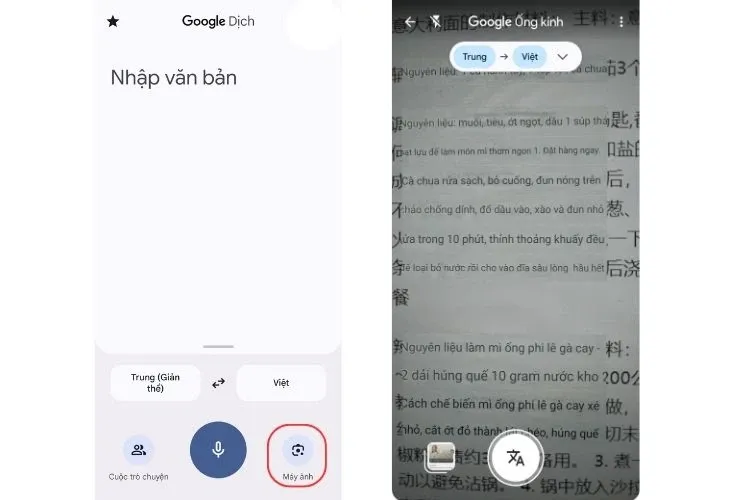 Hướng dẫn dịch tiếng Trung bằng hình ảnh với Google Dịch