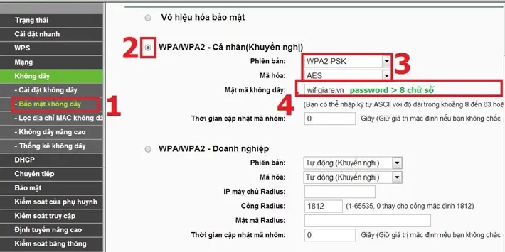 Hướng dẫn đổi mật khẩu wifi tp link tl-wr841n