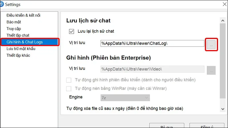 Hướng dẫn đổi thư mục lưu lịch sử chat Ultraviewer một cách nhanh chóng