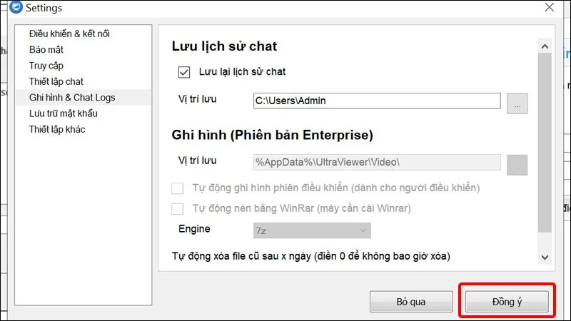 Hướng dẫn đổi thư mục lưu lịch sử chat Ultraviewer một cách nhanh chóng