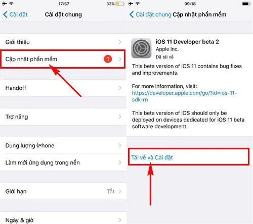 Hướng dẫn download iOS 11 beta 2 cho iPhone và iPad