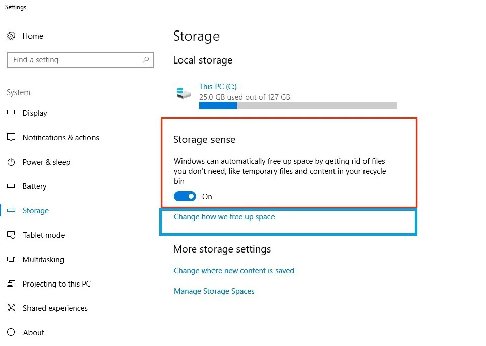 Hướng dẫn dùng Storage sense để tự dọn rác Windows 10