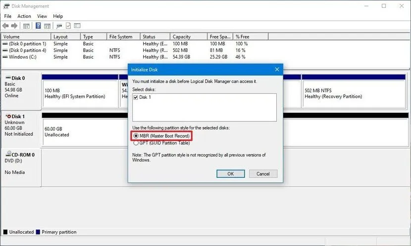 Hướng dẫn format ổ cứng bằng Disk Management