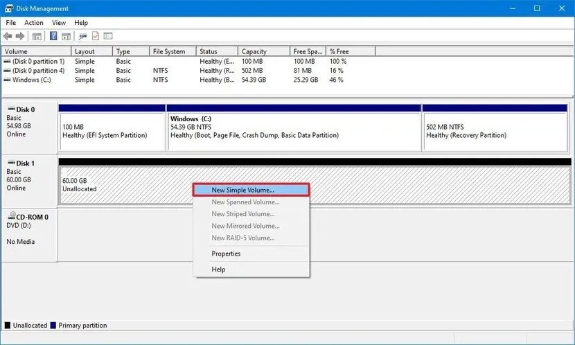 Hướng dẫn format ổ cứng bằng Disk Management