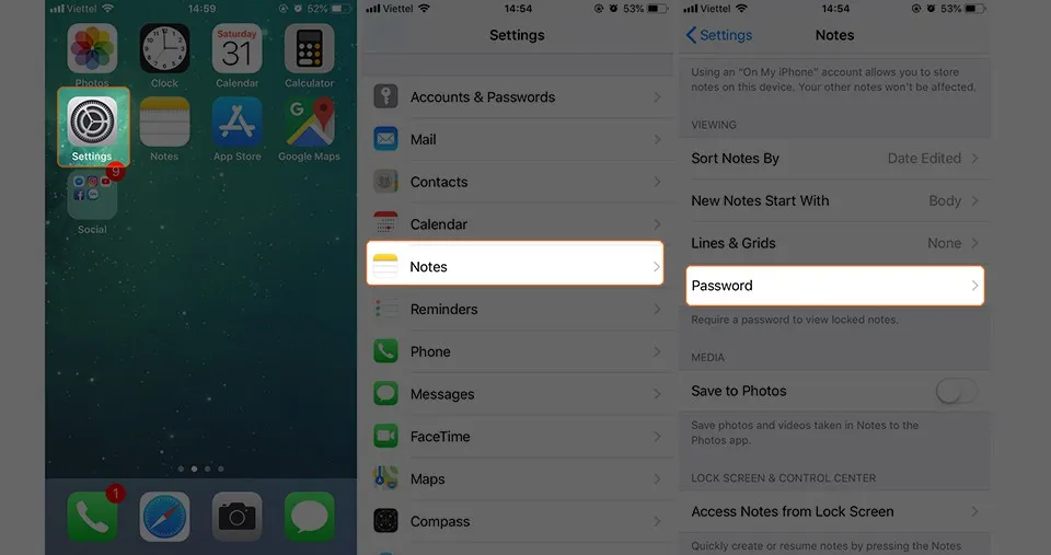 [Hướng dẫn] Ghi chú an toàn trên ứng dụng Notes của iPhone bằng mật khẩu