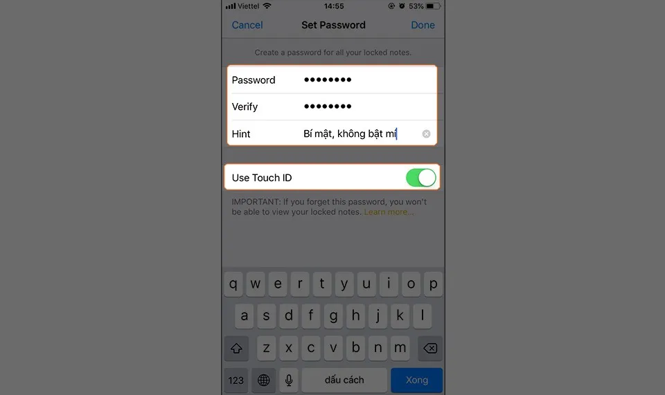 [Hướng dẫn] Ghi chú an toàn trên ứng dụng Notes của iPhone bằng mật khẩu