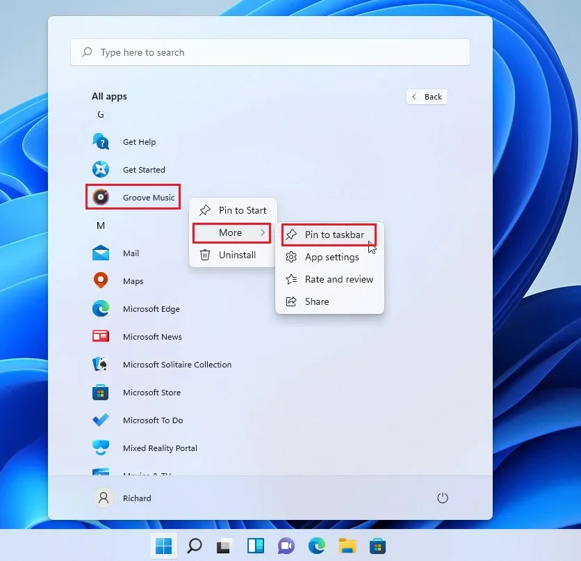 Hướng dẫn ghim ứng dụng yêu thích vào thanh Taskbar trên Windows 11