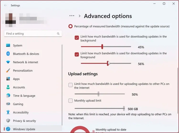 Hướng dẫn giới hạn băng thông khi cập nhật Windows 11