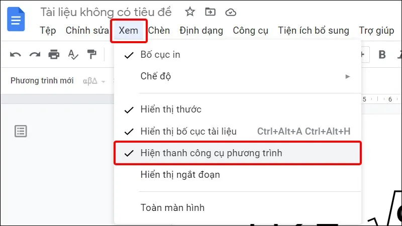 Hướng dẫn gõ công thức toán học trên Google Docs cực nhanh