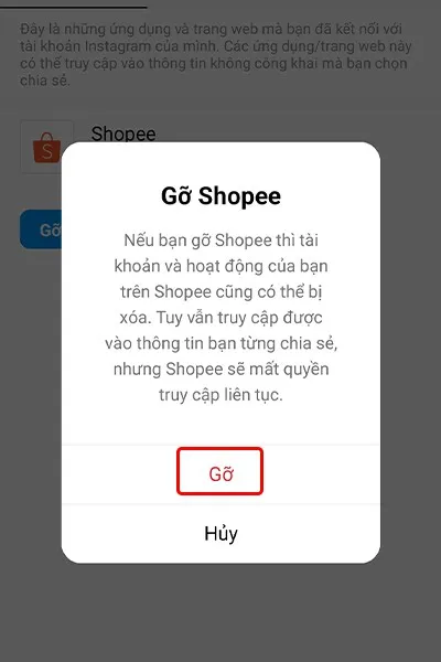 Hướng dẫn gỡ ứng dụng đã kết nối với tài khoản Instagram