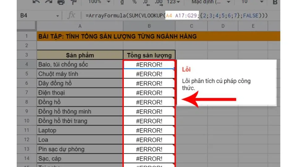 Hướng dẫn kết hợp SUM và VLOOKUP trong Google Sheet đơn giản, dễ hiểu nhất 2024