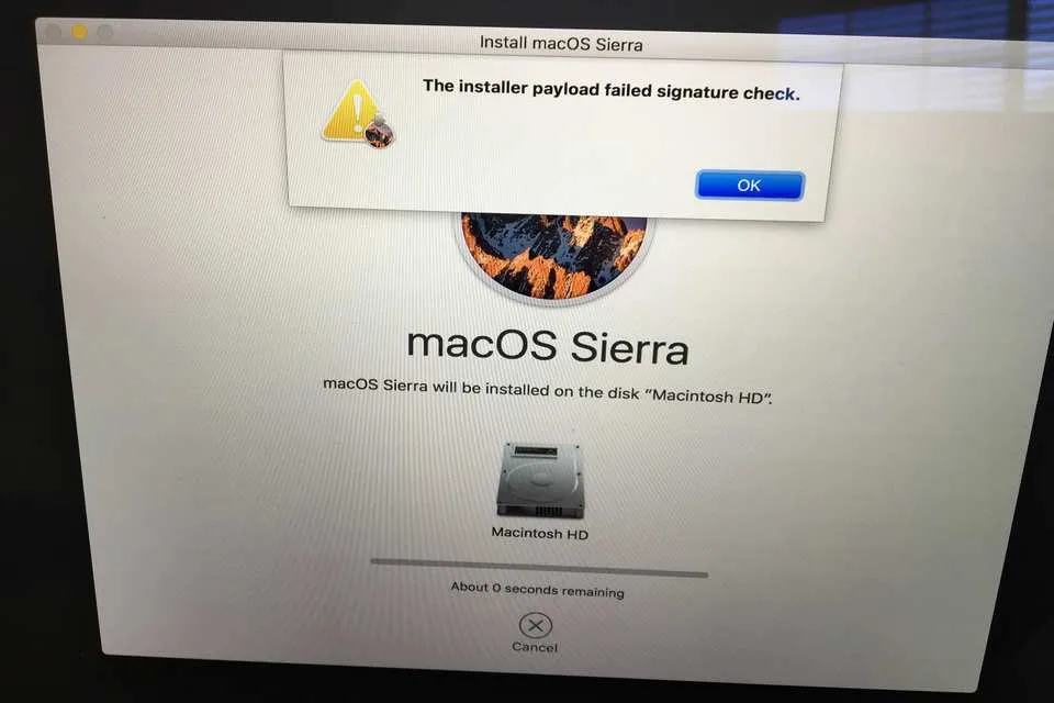 Hướng dẫn khắc phục lỗi signature khi cài MacOS