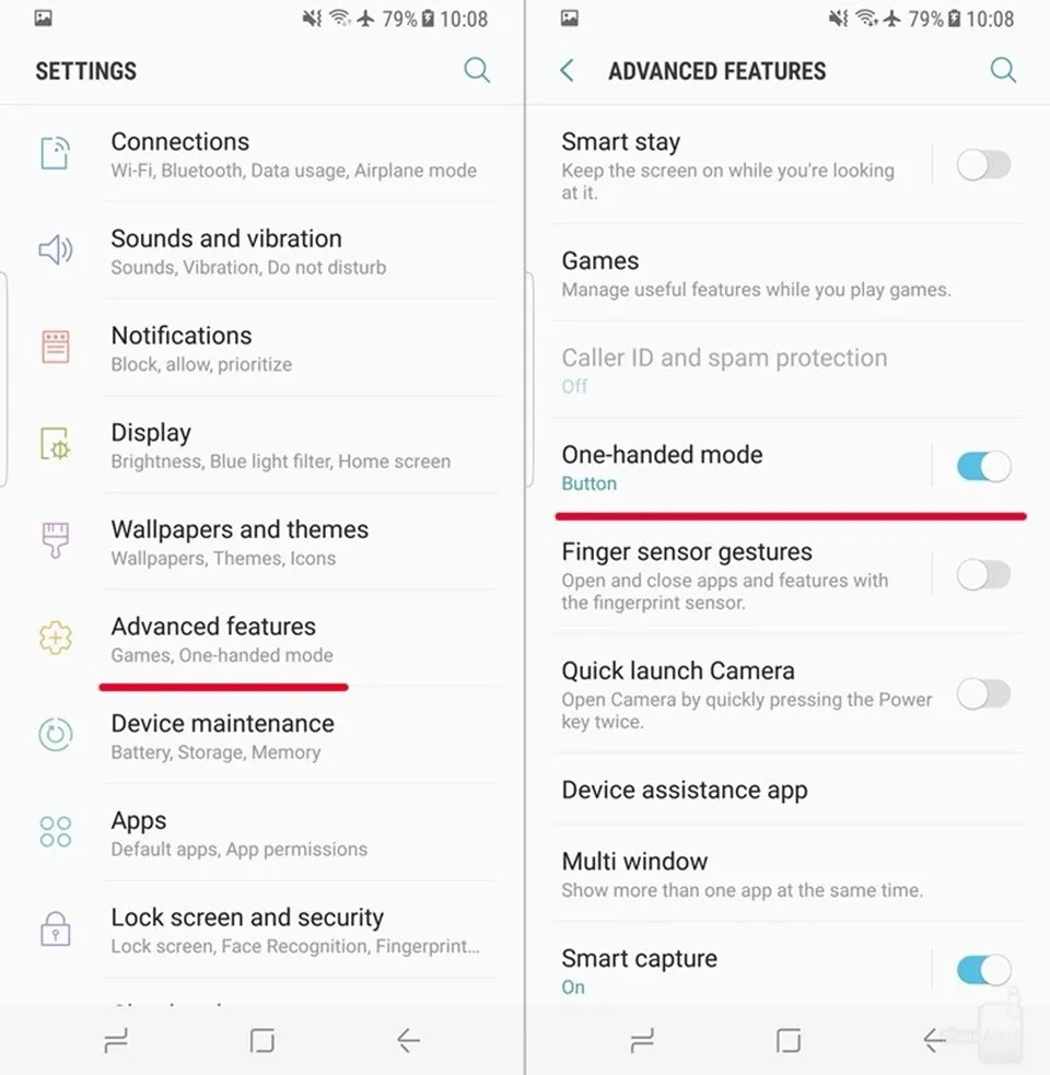 Hướng dẫn kích hoạt chế độ sử dụng 1 tay trên Galaxy S8/S8 Plus