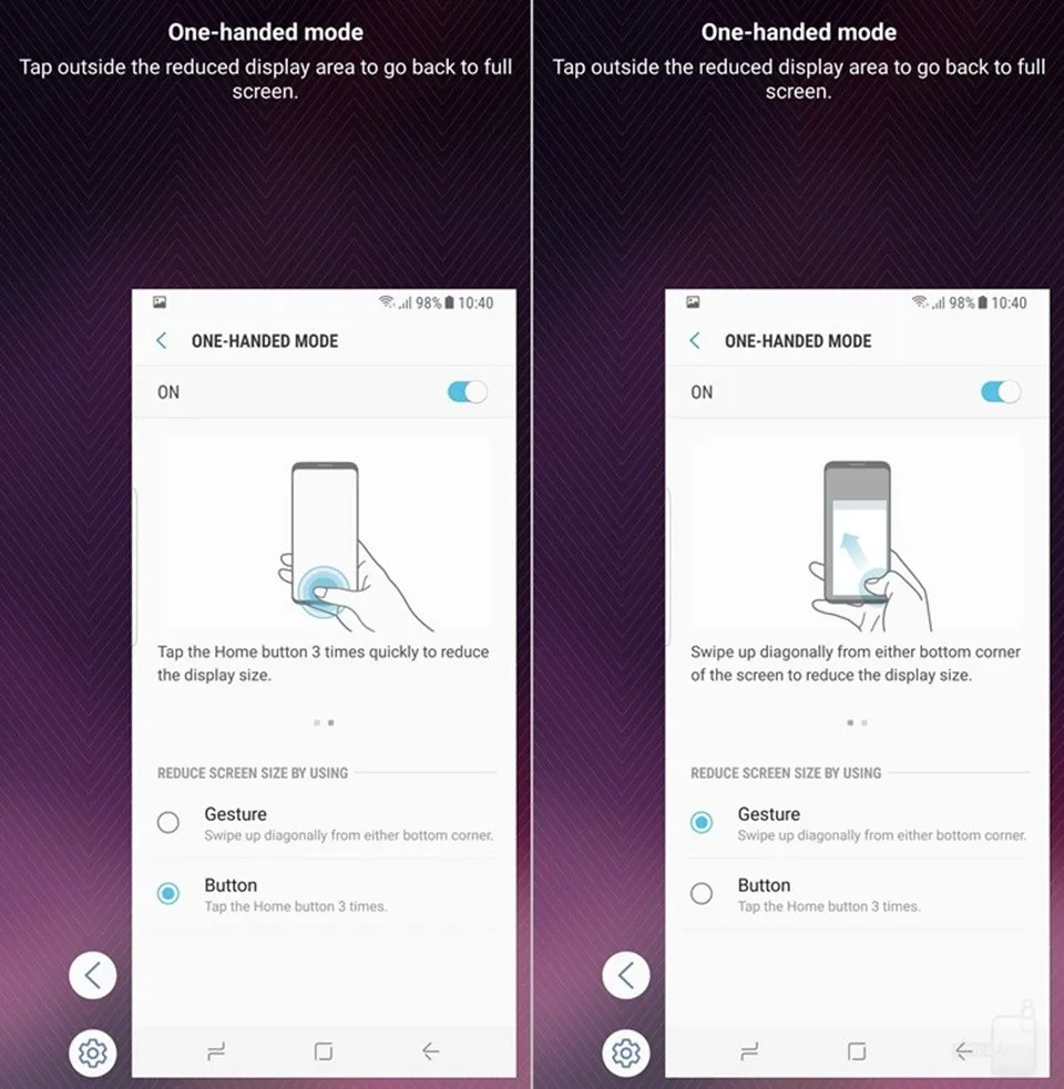 Hướng dẫn kích hoạt chế độ sử dụng 1 tay trên Galaxy S8/S8 Plus