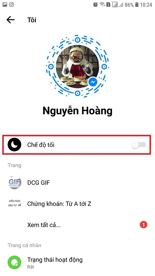 Hướng dẫn kích hoạt chế độ tối – Dark Mode trên FaceBook Messenger