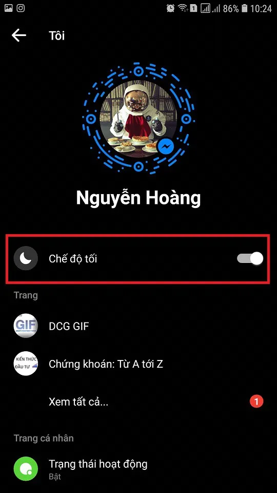 Hướng dẫn kích hoạt chế độ tối – Dark Mode trên FaceBook Messenger