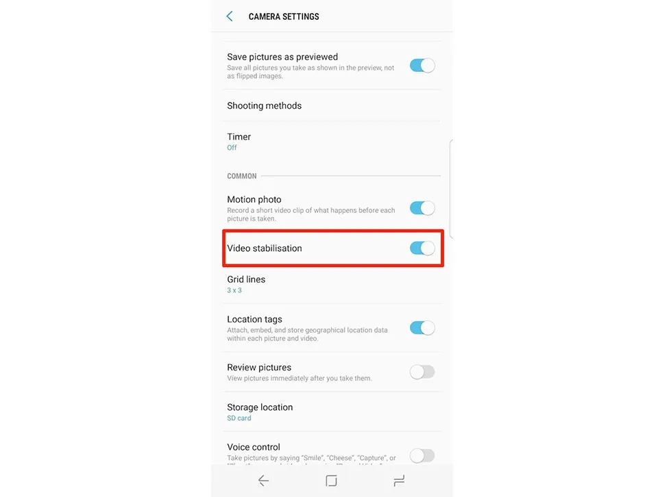 Hướng dẫn kích hoạt EIS (chống rung điện tử) trên Galaxy S8 khi quay video 4K