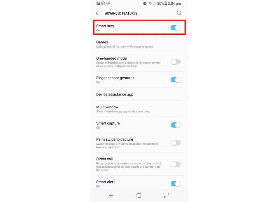 Hướng dẫn kích hoạt Smart Stay trên Samsung Galaxy S8