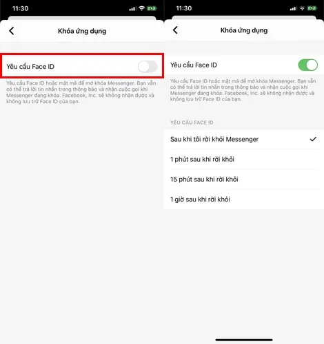 Hướng dẫn kích hoạt tính năng bảo mật Face ID và Touch ID trên Facebook Messenger