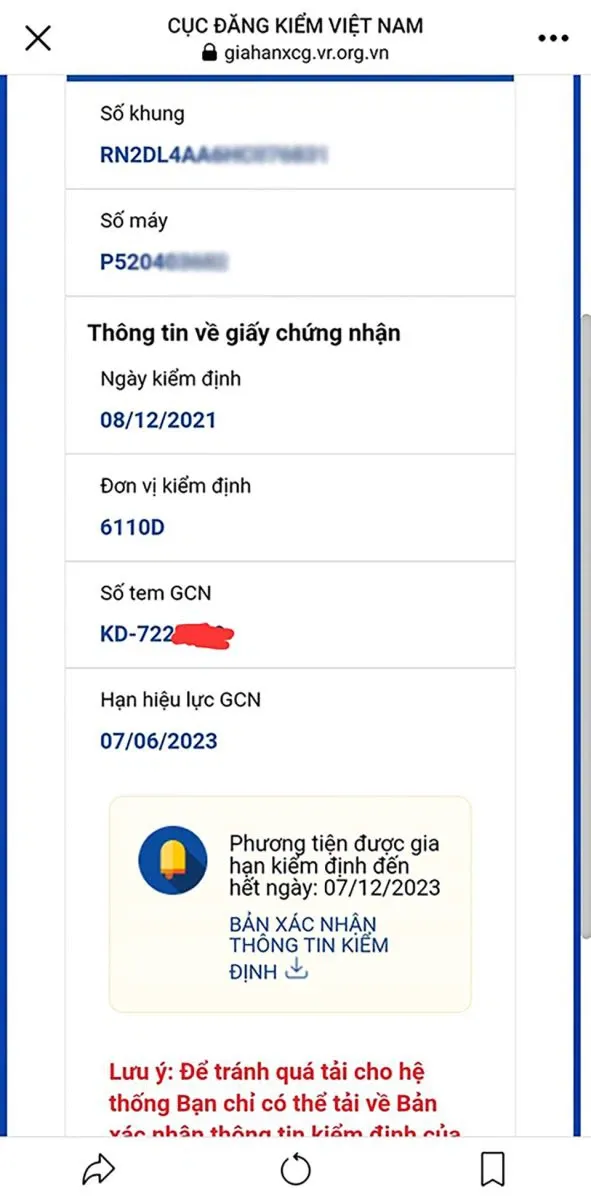 Hướng dẫn kiểm tra và in giấy gia hạn đăng kiểm ô tô