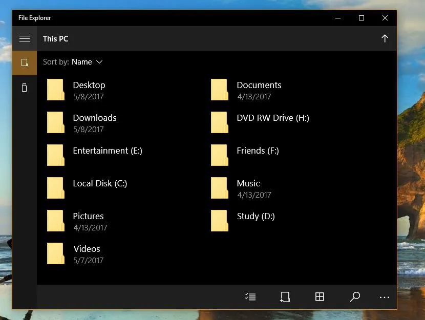 Hướng dẫn làm giao diện File Explorer mới trong Windows 10 Creators