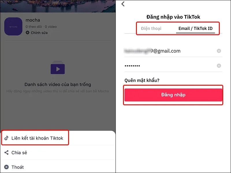 Hướng dẫn liên kết kênh video Mocha với tài khoản Tiktok vô cùng đơn giản và nhanh chóng