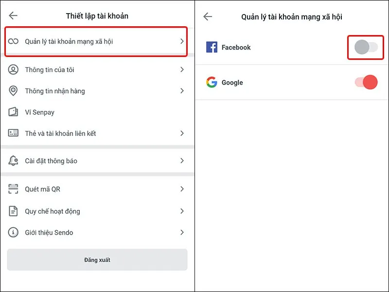 Hướng dẫn liên kết tài khoản Facebook với ứng dụng Sendo vô cùng đơn giản và nhanh chóng