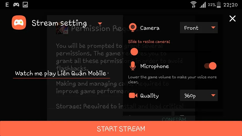 Hướng dẫn live stream liên quân mobile trên điện thoại