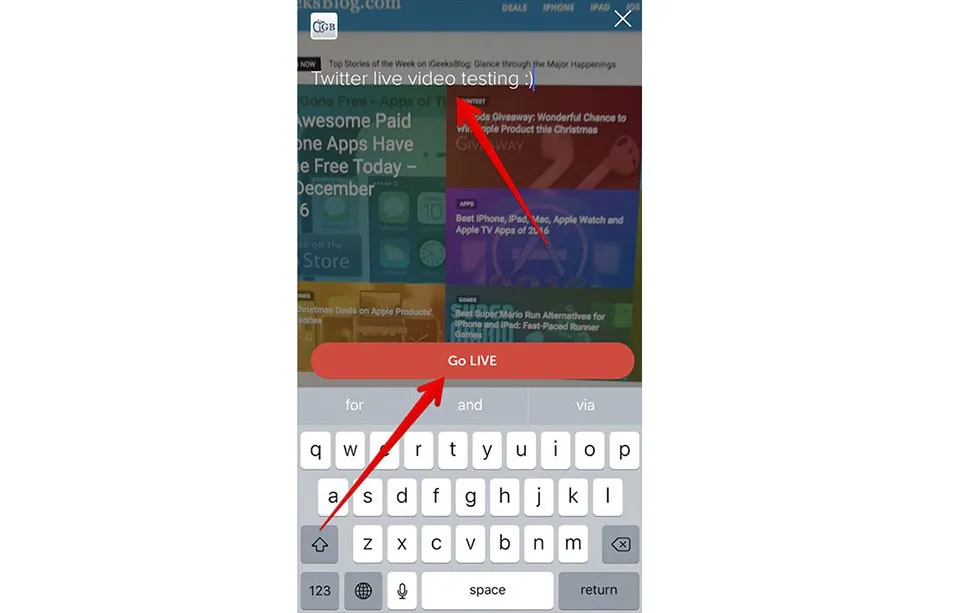 Hướng dẫn live stream trên Twitter bằng iPhone, iPad
