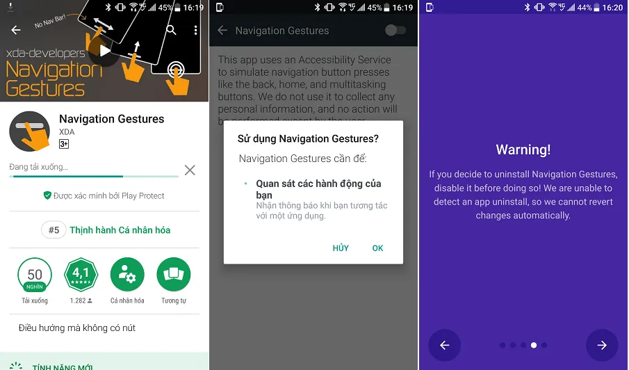 Hướng dẫn mang điều khiển bằng cử chỉ vuốt lên mọi smartphone Android với Navigation Gestures