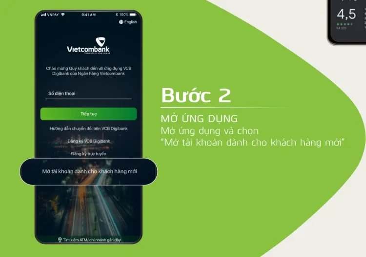 Hướng dẫn mở tài khoản Vietcombank đơn giản trên điện thoại