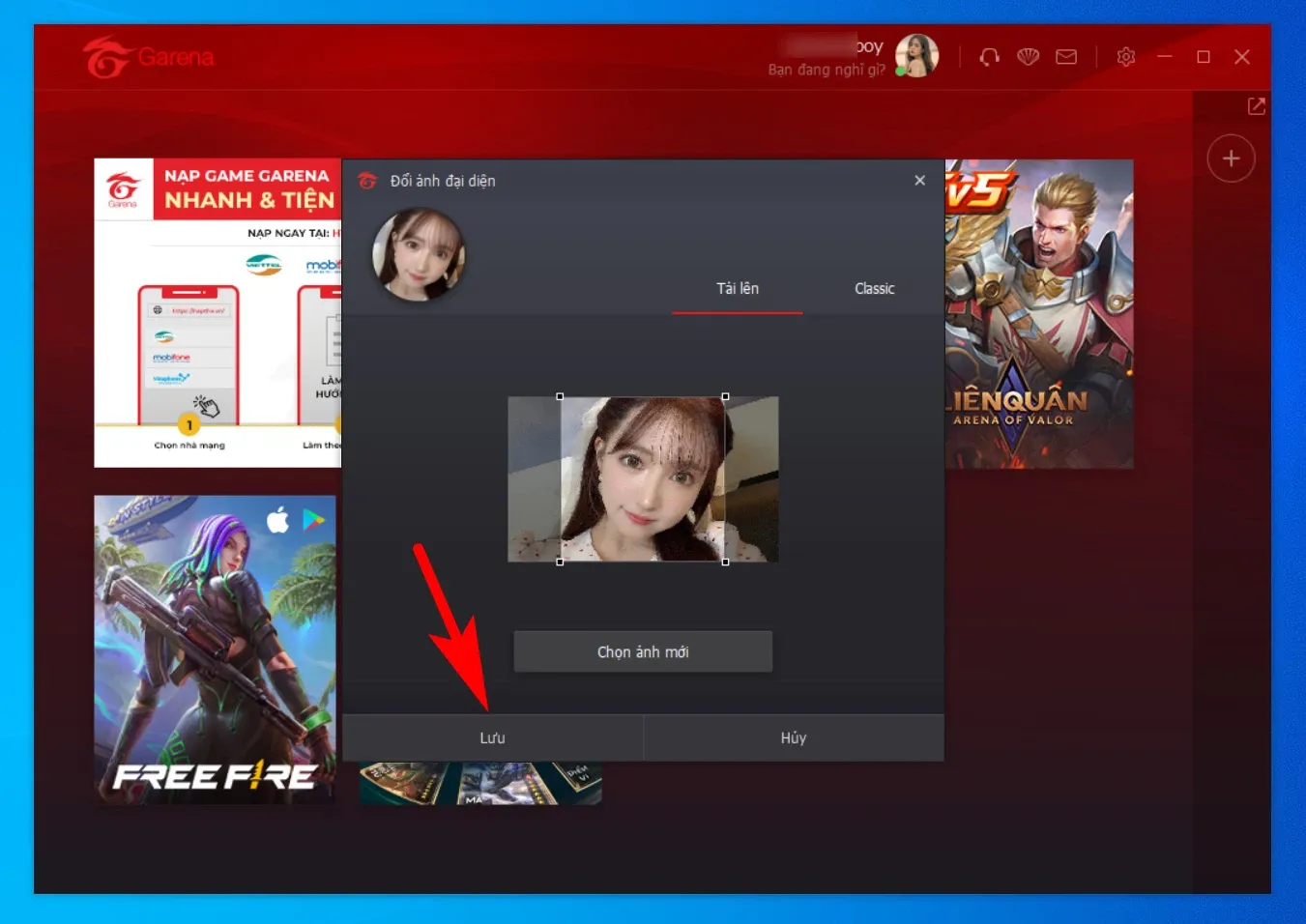 Hướng dẫn mới nhất cách đổi avatar Garena trên điện thoại và máy tính dễ thực hiện