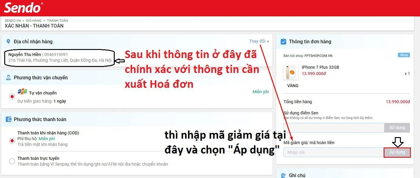 Hướng dẫn mua hàng trên Sendo.vn