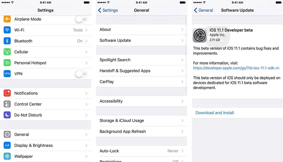 Hướng dẫn nâng cấp iOS 11.1 beta cho iPhone, iPad không cần tài khoản Dev